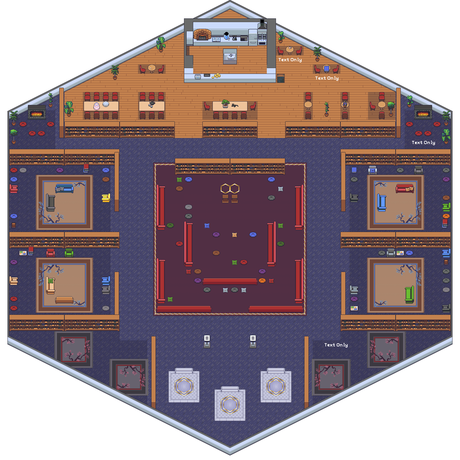 A map of the gather space used for the book club